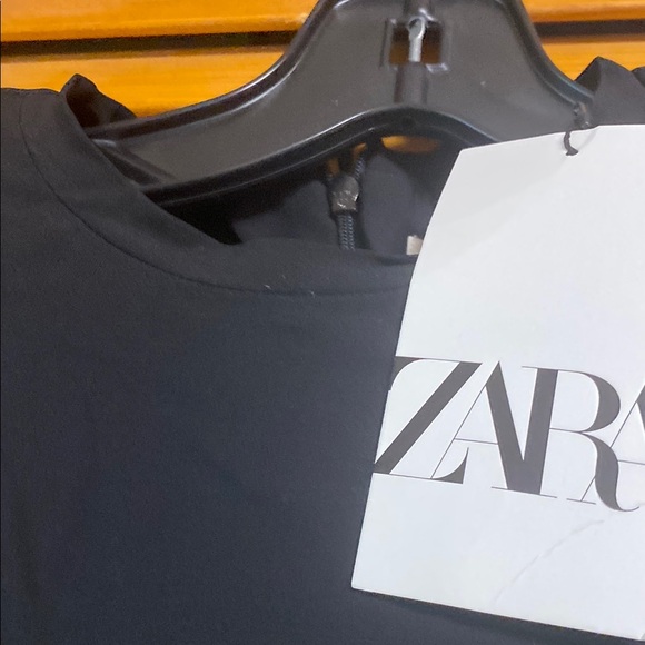 Zara Black Sleeveless Maxi Dress zipper on back side shoulder pads available - Picture 2 of 6